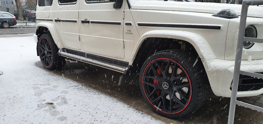 4x novos aros 21 entre outros para MERCEDES Klasa G W460 W461 W463 AMG preto Czerwony Rant - FE115 (HE762)