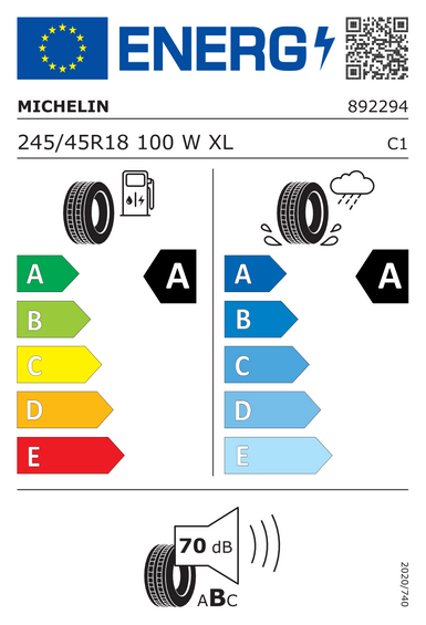 Neumáticos Michelin PRIMACY 4 XL VOL 245/45 R18 100W