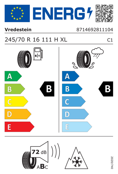 Neumáticos Vredestein Quatrac XL FSL 245/70 R16 111H