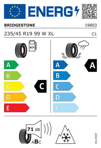 Opony Bridgestone WEATHER CONTROL A005 EVO XL FR 235/45 R19 99W