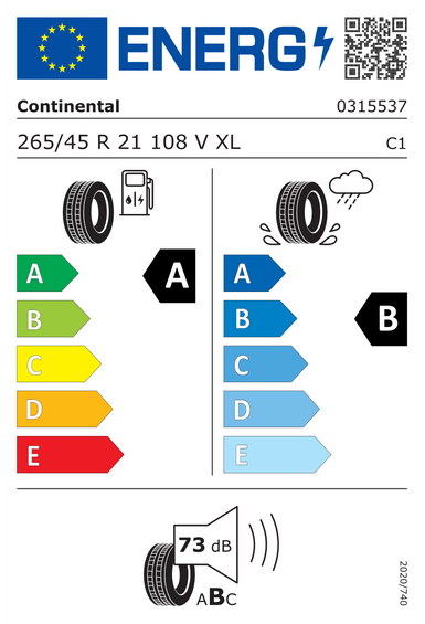 Tires Continental EcoContact 7 XL FR ContiSilent EV 265/45 R21 108V