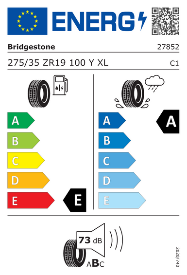 Pneus Bridgestone POTENZA SPORT XL FR 275/35 R19 100Y