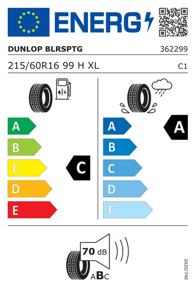 Pneumatiky Dunlop BLUE RESPONSE TG 215/60 R16 99H